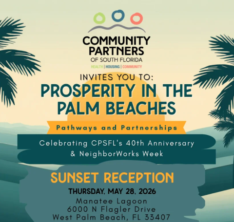 Flyer for sunset reception
